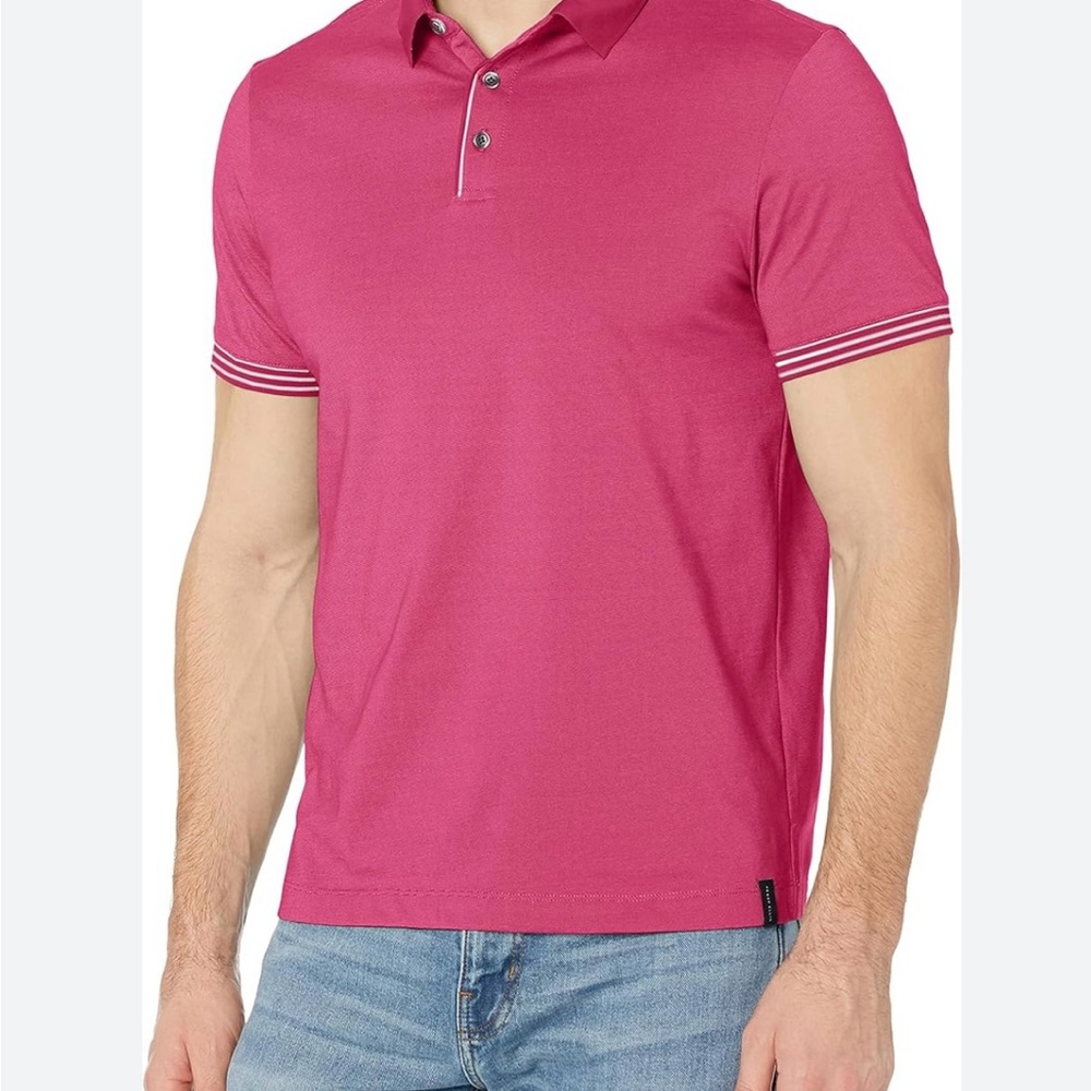 Perry Ellis Pink Polo Shirt with Tailored Fit